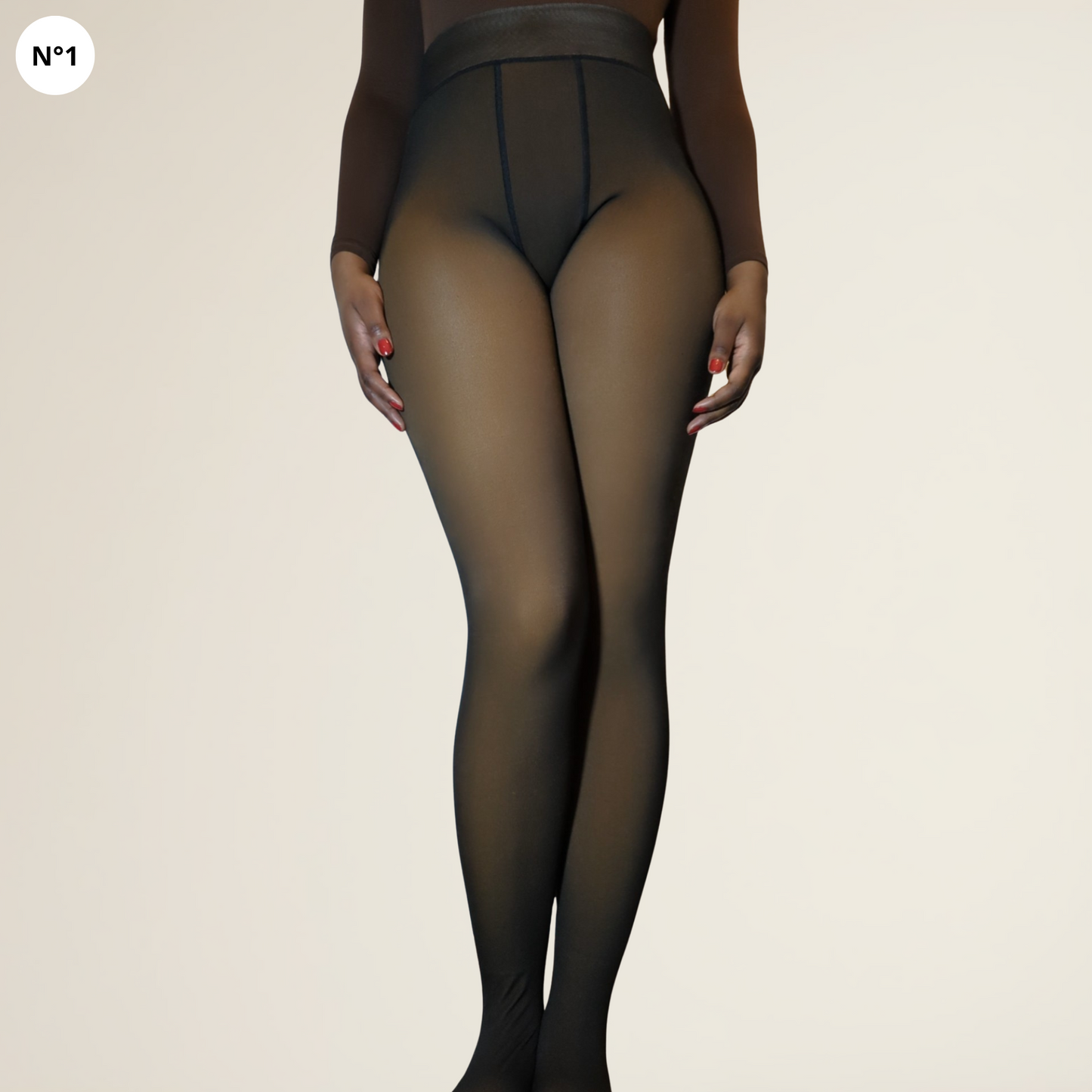 Translucent Brown Fleece Winter Tights - Brunde