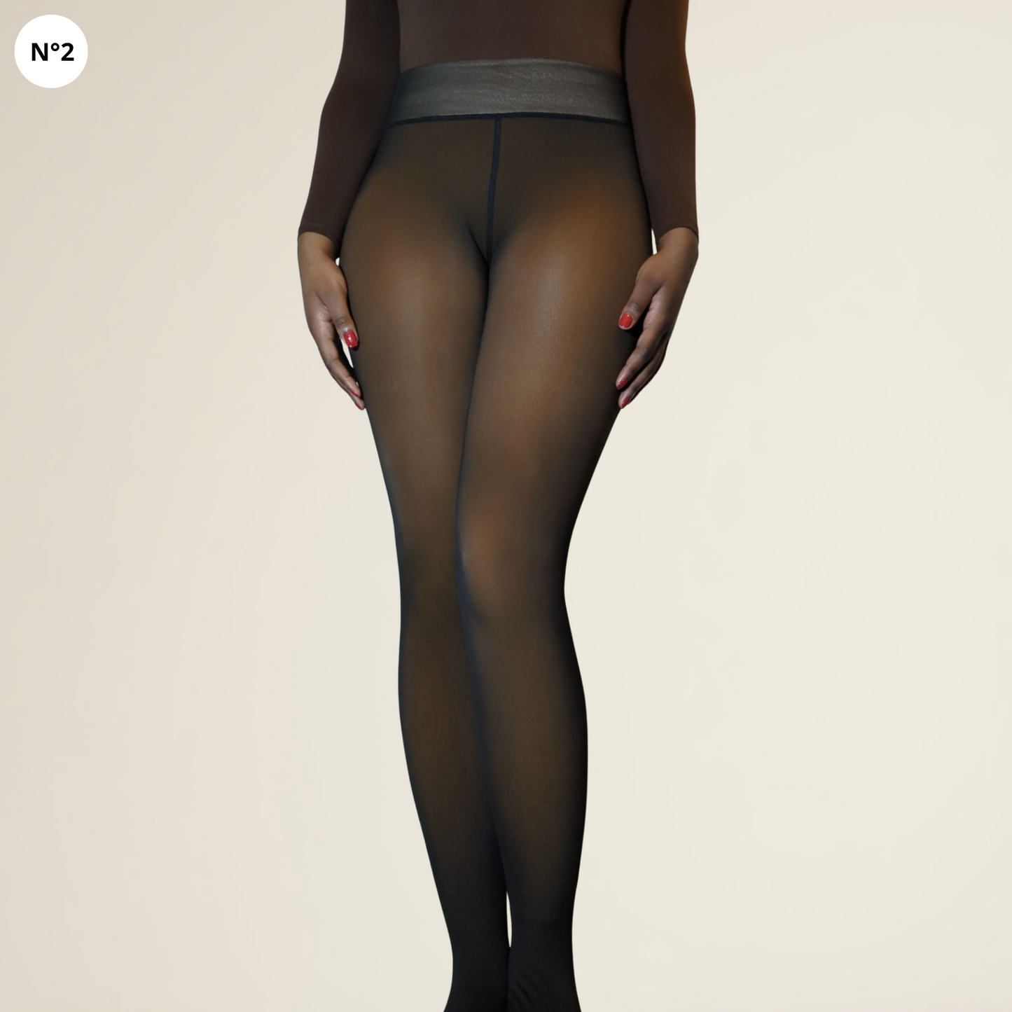 Translucent Brown Fleece Winter Tights - Brunde