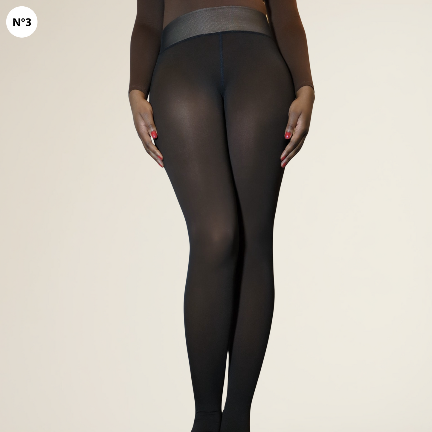 Translucent Brown Fleece Winter Tights - Brunde