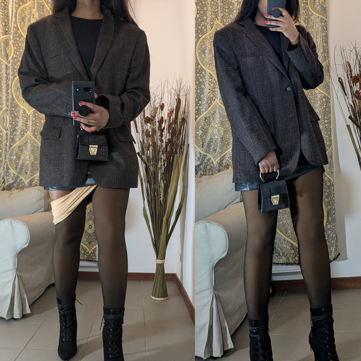 Translucent Brown Fleece Winter Tights - Brunde